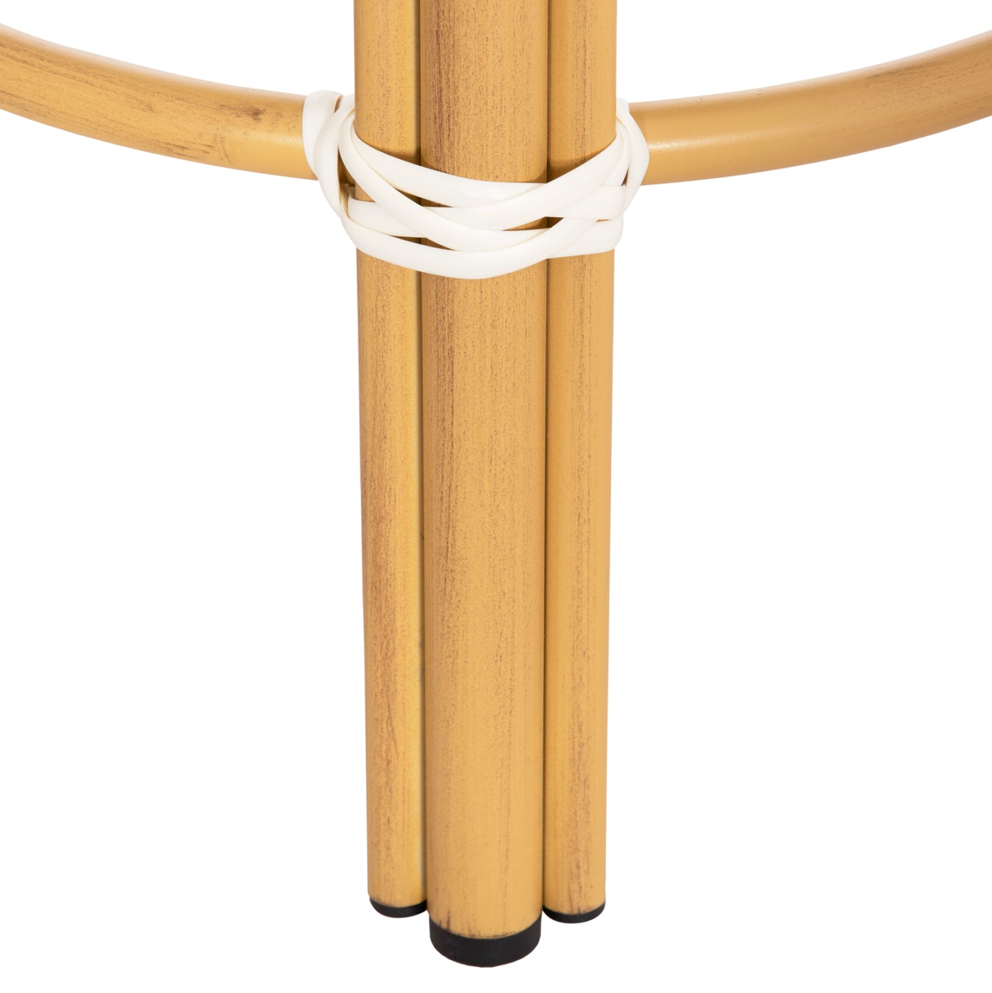Aluminum Medium Height Bar Stool Chino Hm6286.05 Bamboo Look & Textilene In Blue 43x43x65hcm.