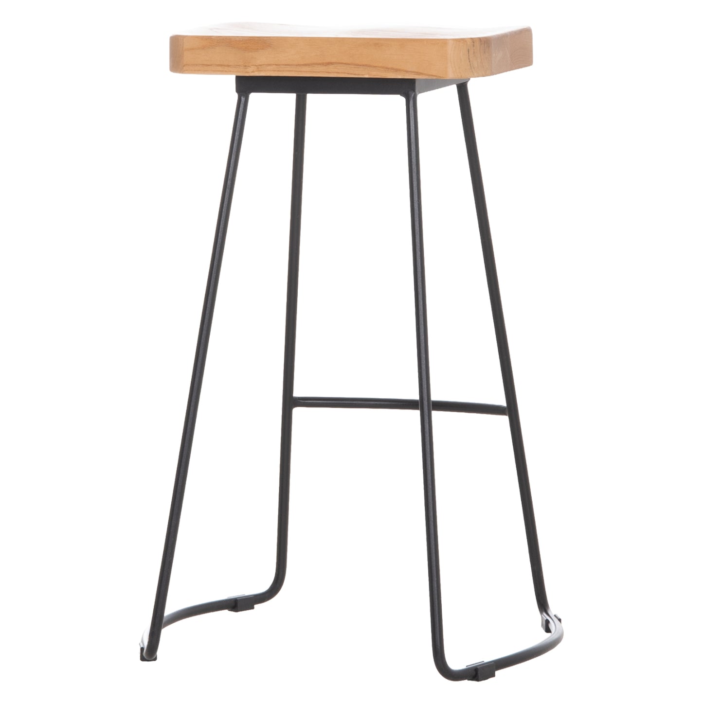 Bar-stool Toon Wood-metal In Natural-black 47.5Χ41.5Χ70hcm.hm9333.01