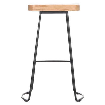 Bar-stool Toon Wood-metal In Natural-black 47.5Χ41.5Χ70hcm.hm9333.01
