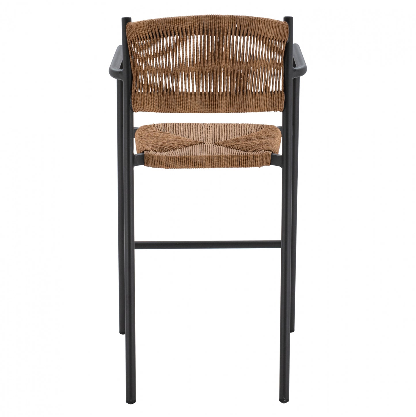 Charcoal Aluminum Bar Stool With Beige Rope Hm5785.02 55,5x58x107 Cm.