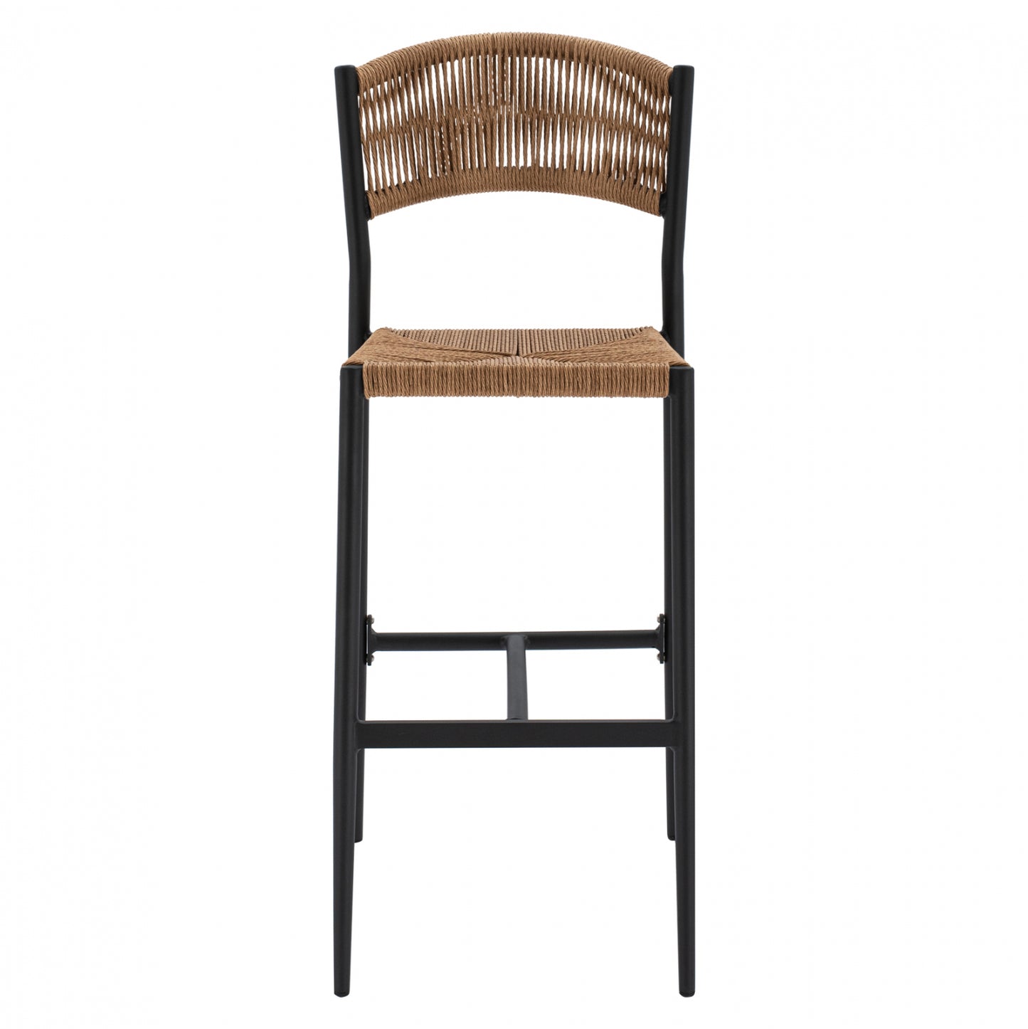 Charcoal Aluminum Bar Stool With Pe Rope Beige Hm5789.02 45,5x56x111 Cm.