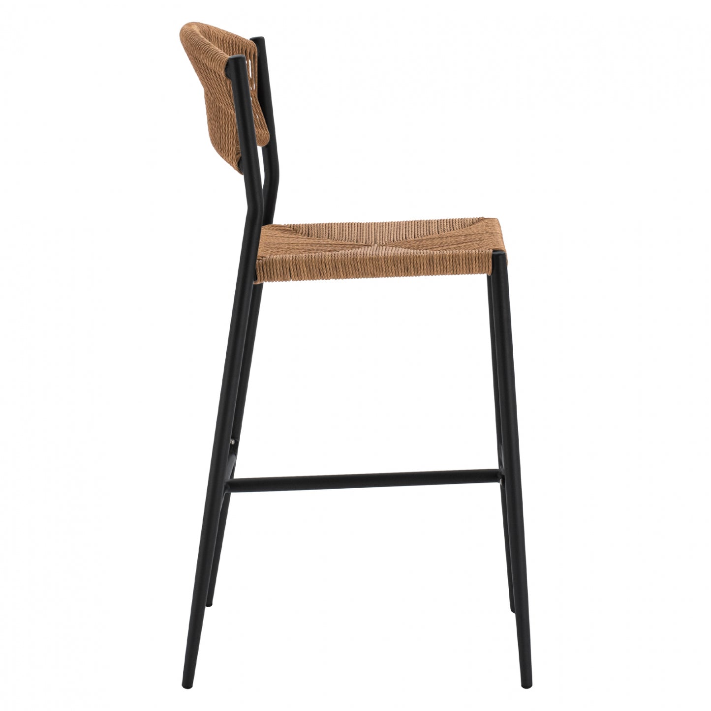 Charcoal Aluminum Bar Stool With Pe Rope Beige Hm5789.02 45,5x56x111 Cm.