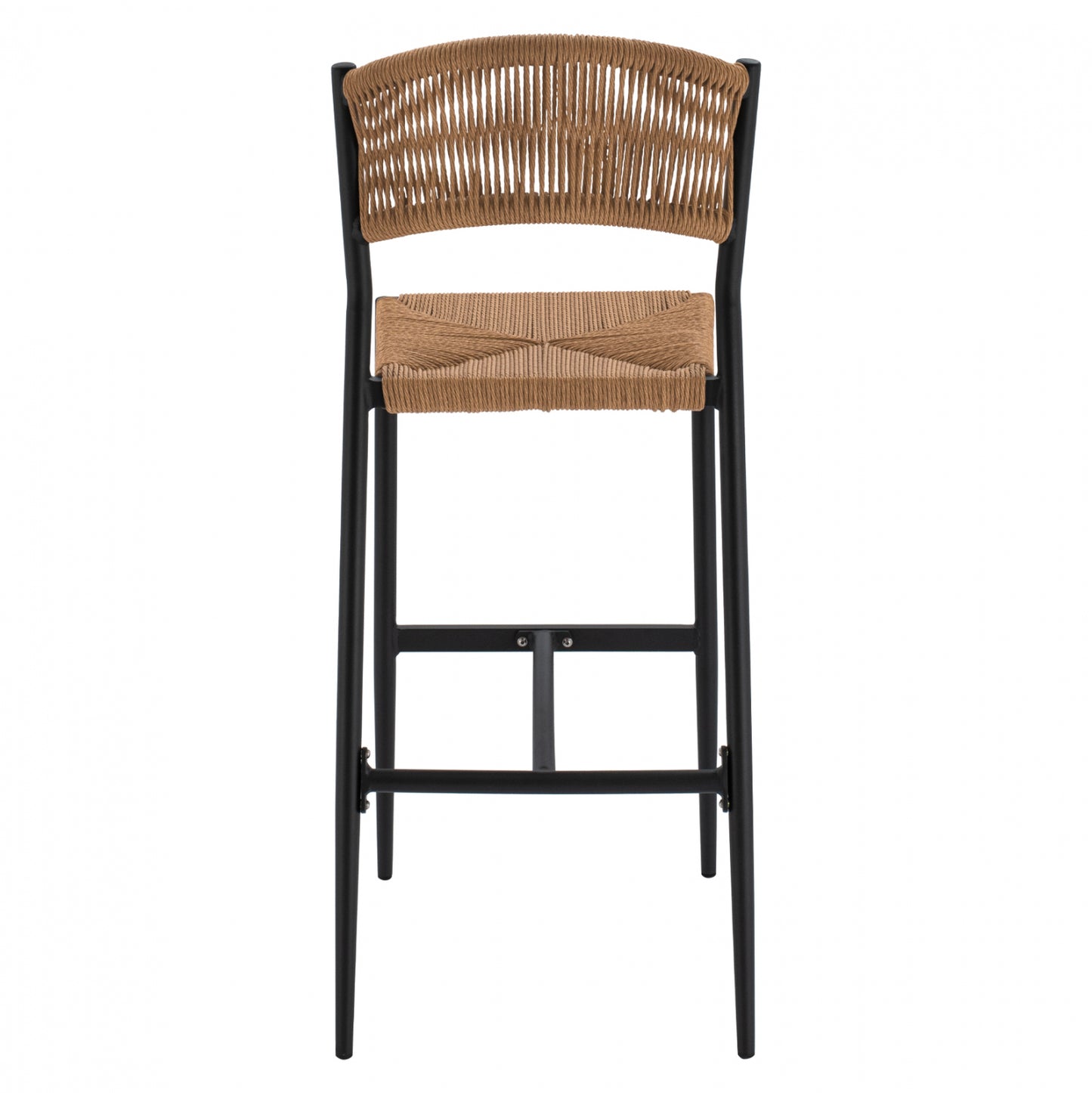 Charcoal Aluminum Bar Stool With Pe Rope Beige Hm5789.02 45,5x56x111 Cm.