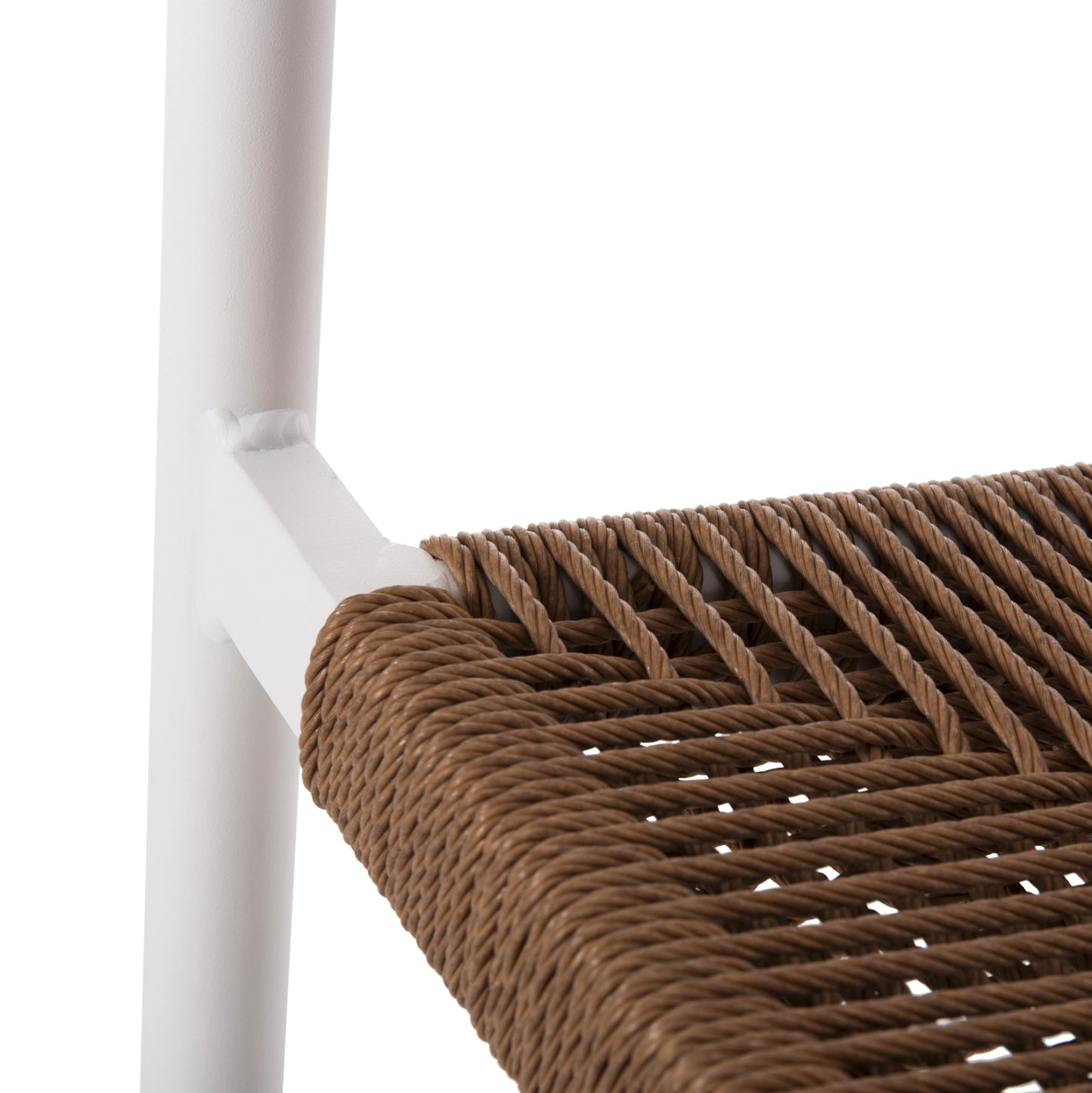 Aluminum Bar Stool Gregg Hm5788.11 White-sand Beige Synthetic Rattan 55x57x106hcm.