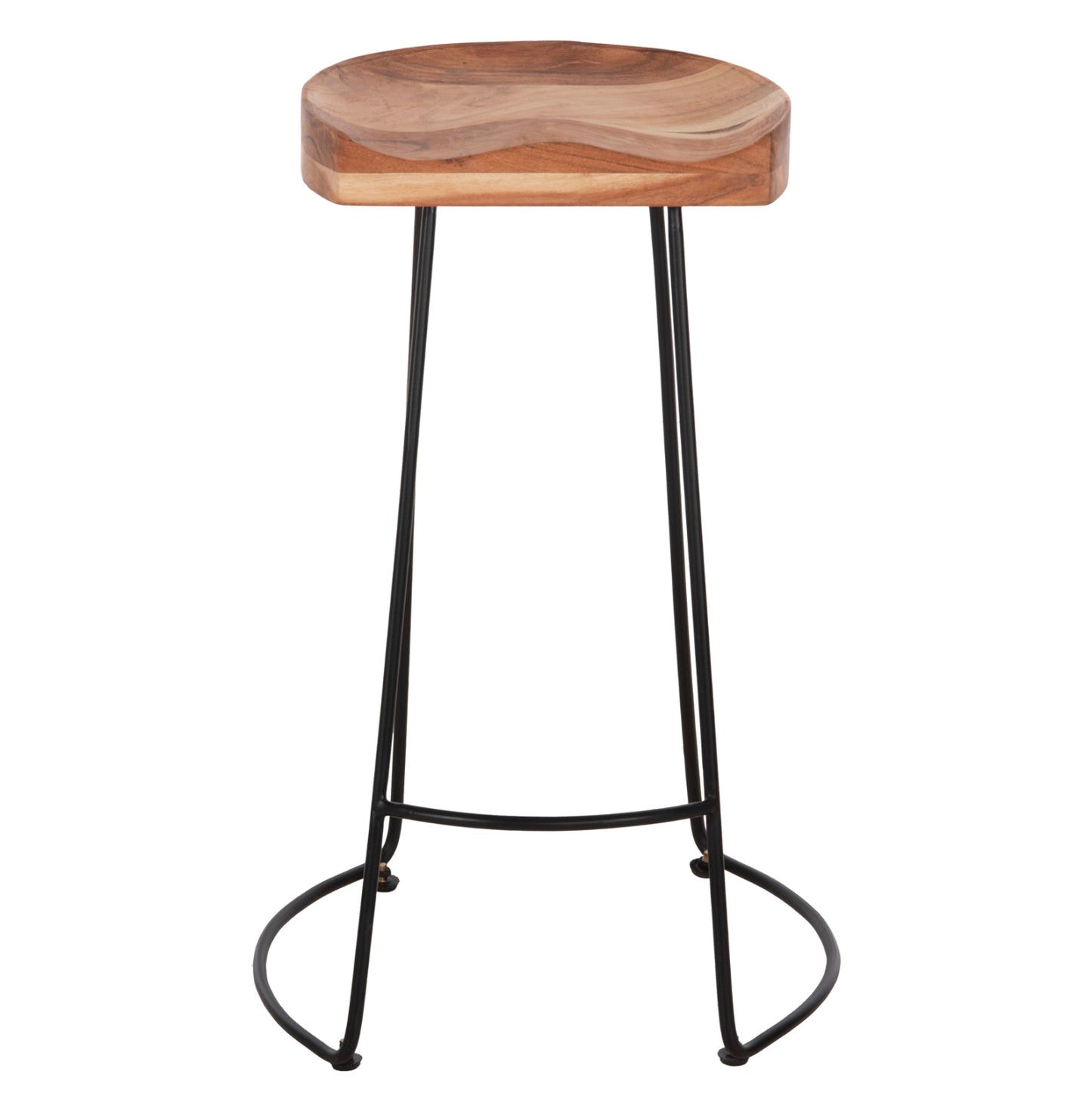 Bar Stool Eleanor Hm8363.11 Solid Acacia Wood Seat-metal 50x43x78hcm.