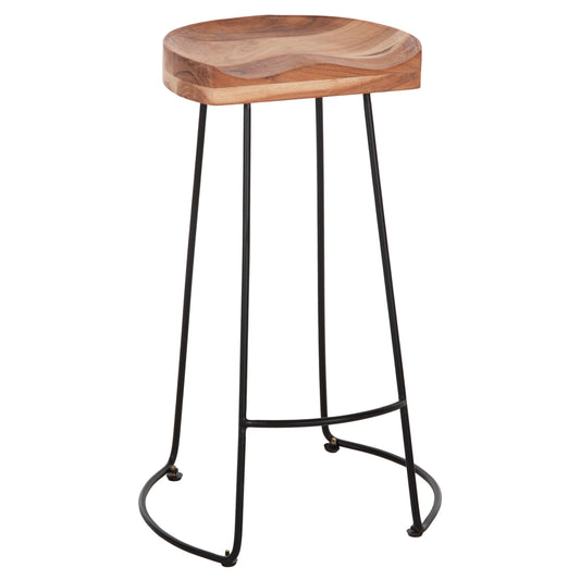 Bar Stool Eleanor Hm8363.11 Solid Acacia Wood Seat-metal 50x43x78hcm.