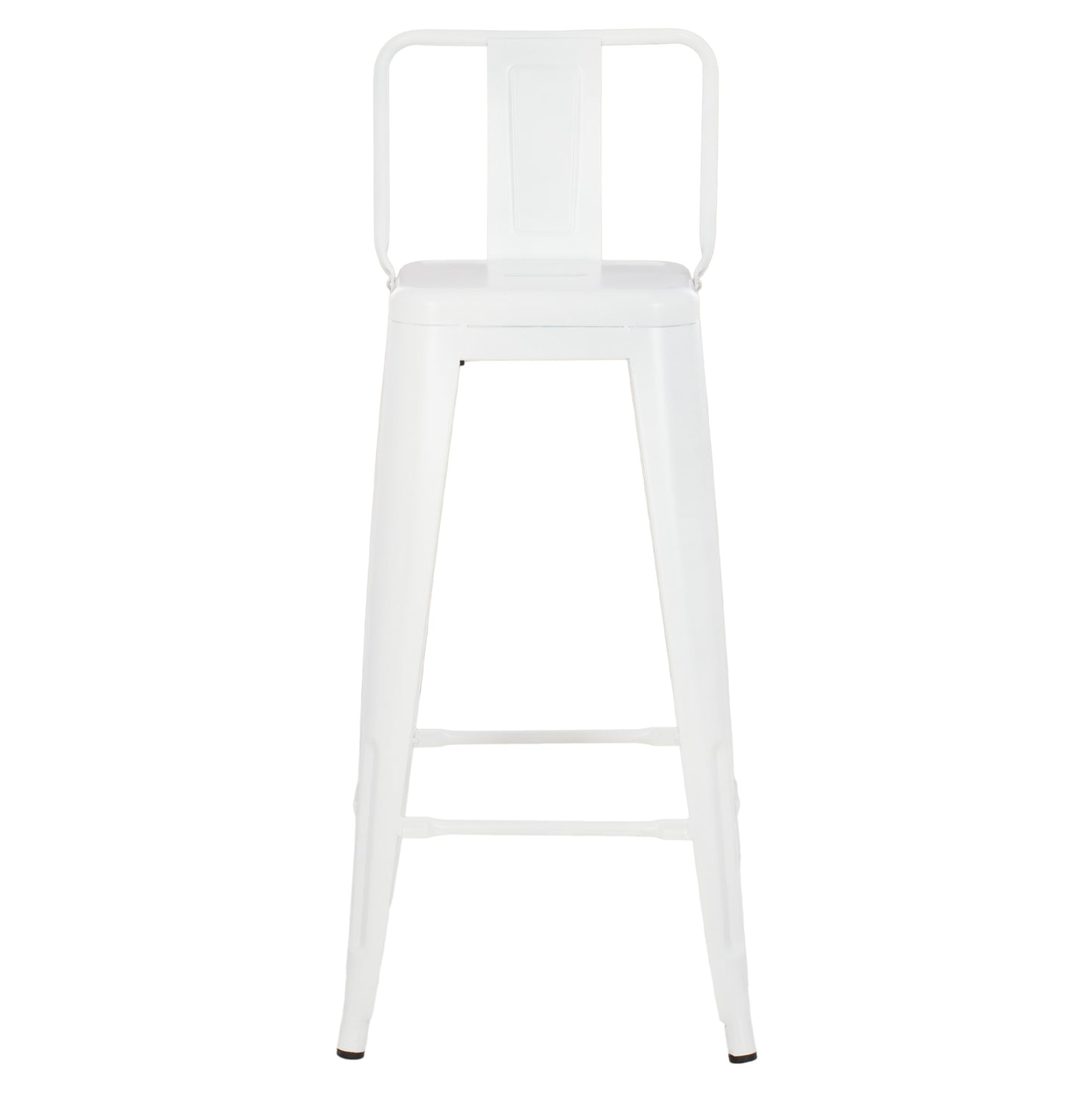 Bar Stool With Backrest Melita-pro Hm8643.41 Metal In Matte White 42x42x100hcm.