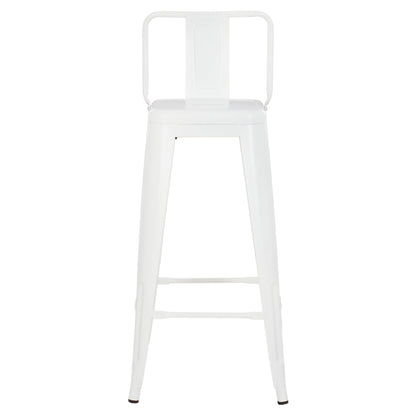 Bar Stool With Backrest Melita-pro Hm8643.41 Metal In Matte White 42x42x100hcm.