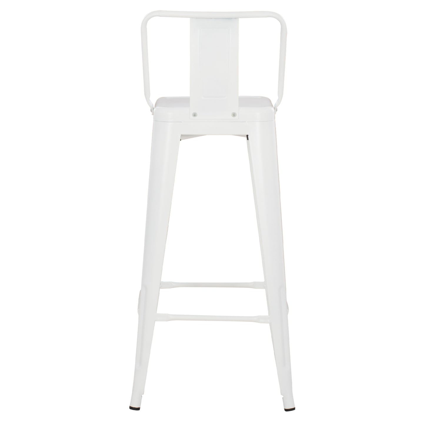 Bar Stool With Backrest Melita-pro Hm8643.41 Metal In Matte White 42x42x100hcm.