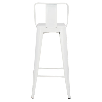 Bar Stool With Backrest Melita-pro Hm8643.41 Metal In Matte White 42x42x100hcm.