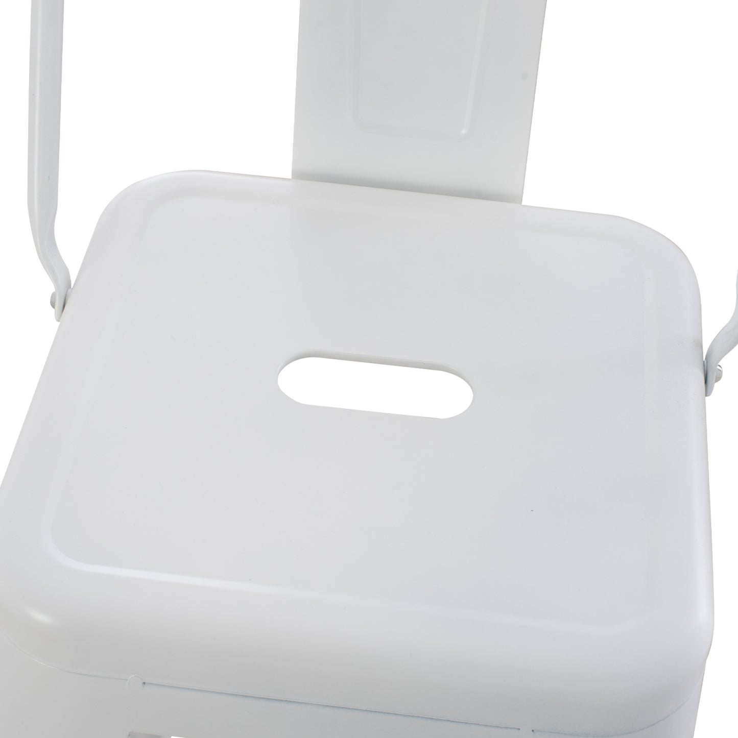 Bar Stool With Backrest Melita-pro Hm8643.41 Metal In Matte White 42x42x100hcm.