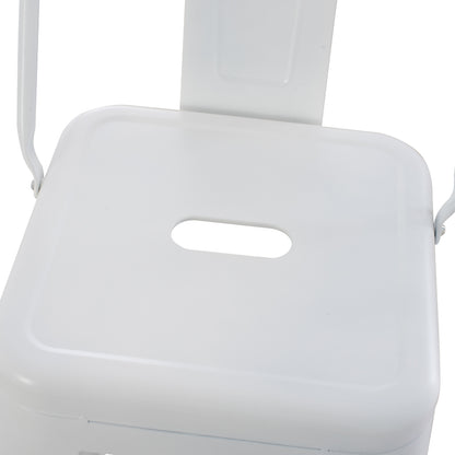 Bar Stool With Backrest Melita-pro Hm8643.41 Metal In Matte White 42x42x100hcm.