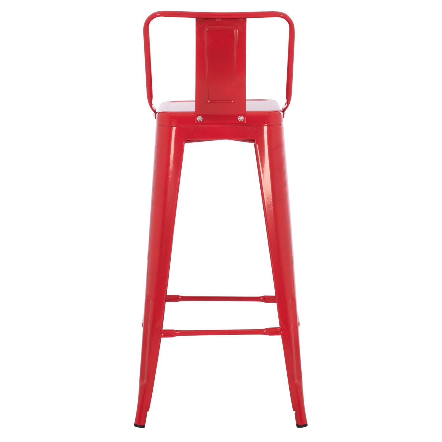 Bar Stool With Backrest Melita-pro Hm8643.44 Metal In Red 42x42x100hcm.