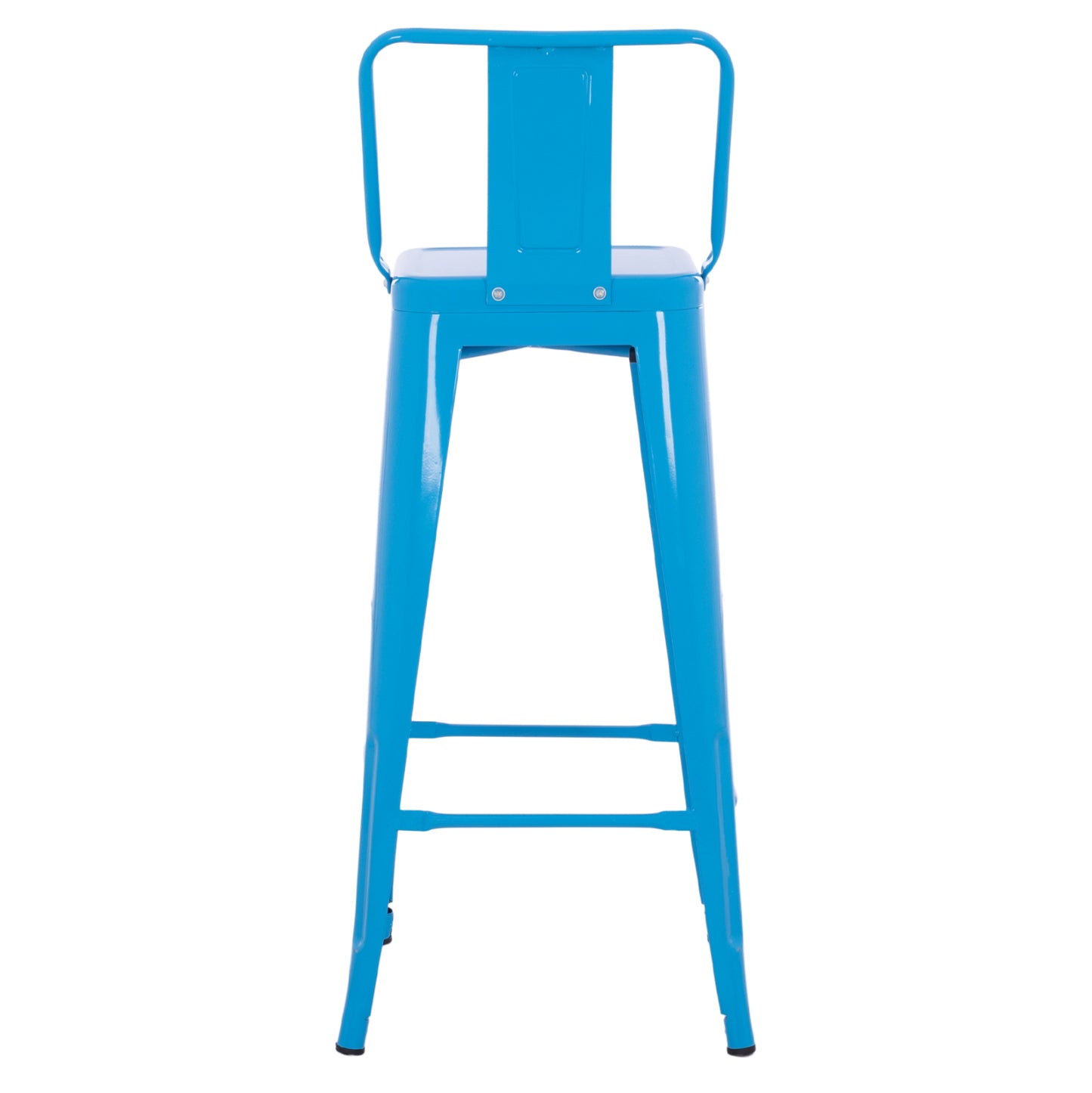 Bar Stool With Backrest Melita-pro Hm8643.48 Metal In Blue 42x42x100hcm.
