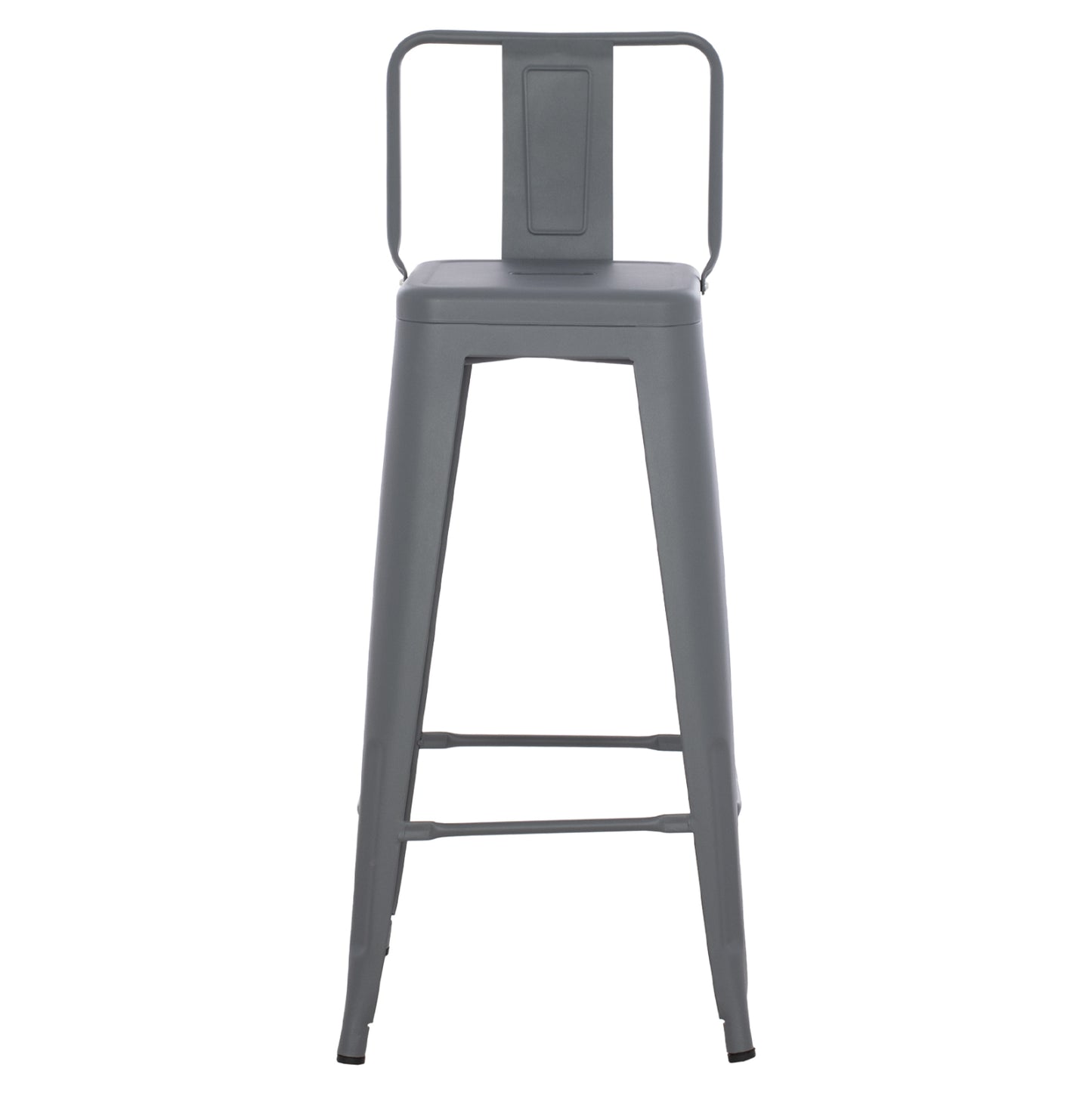 Bar Stool With Backrest Melita-pro Hm8643.50 Metal In Grey 42x42x100hcm.