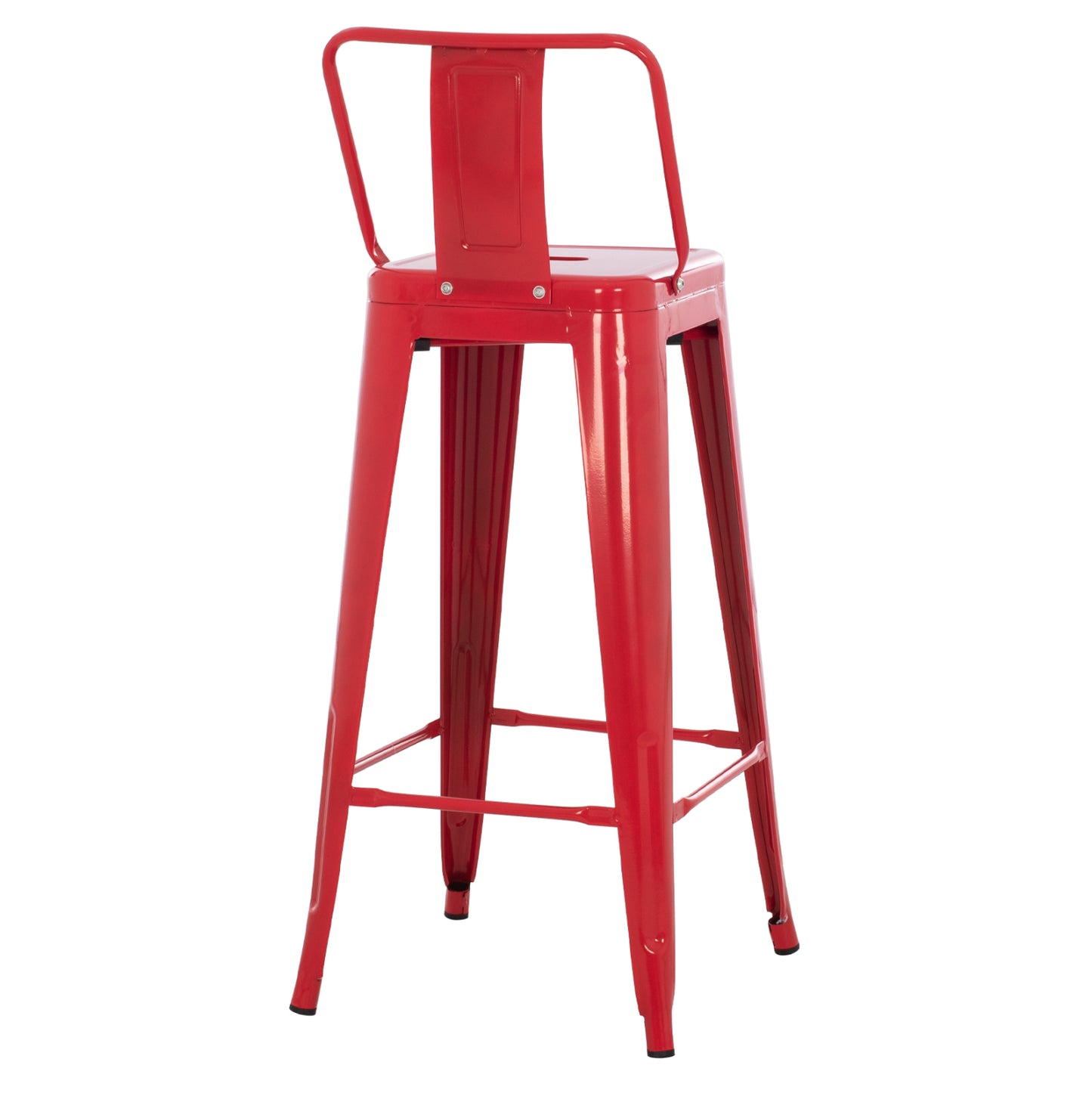 Bar Stool Melita Hm8643.04 Metal With Backrest In Red 43Χ43Χ100hcm.