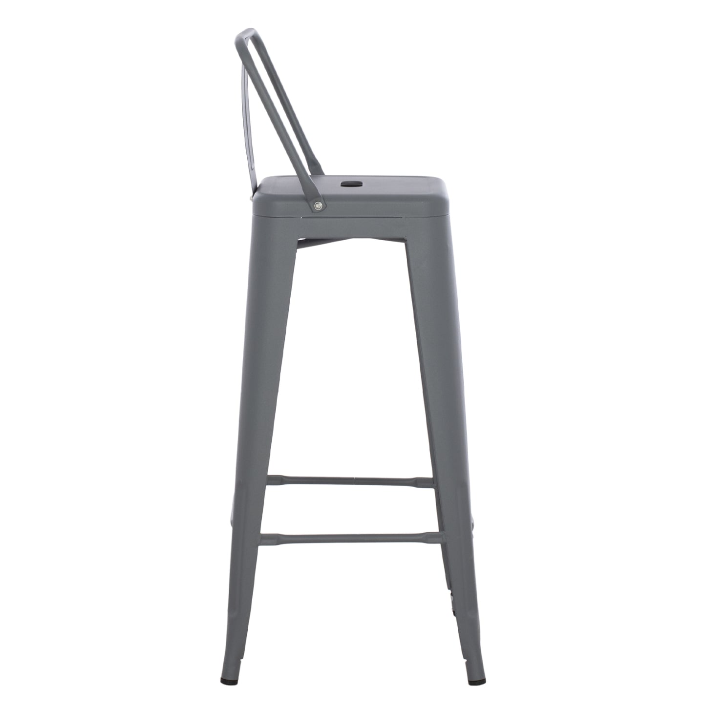Bar Stool Melita Hm8643.10 Metal With Backrest In Grey 43Χ43Χ100hcm.