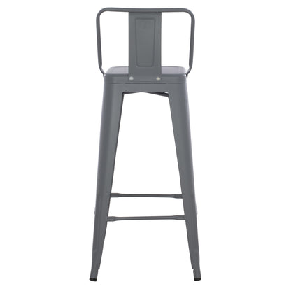Bar Stool Melita Hm8643.10 Metal With Backrest In Grey 43Χ43Χ100hcm.