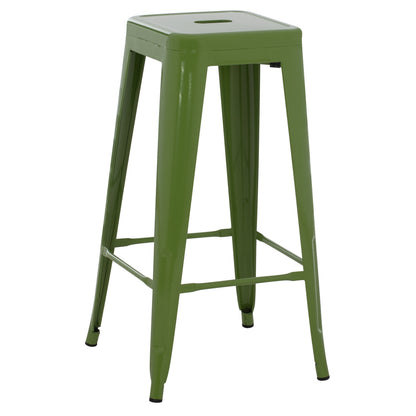ΣΚΑΜΠΟ Bar ΜΕΤΑΛΛΙΚΟ Melita ΣΕ Light Olive Green Hm8642.13 43x43x78 εκ.