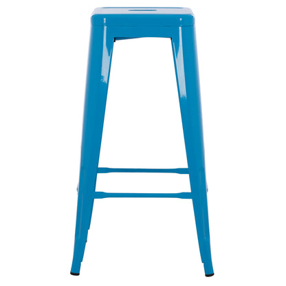 ΣΚΑΜΠΟ Bar ΜΕΤΑΛΛΙΚΟ Melita ΣΕ ΜΠΛΕ Hm8642.08 43x43x78 εκ.