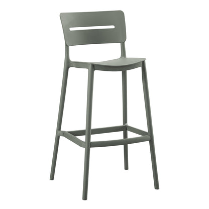Bar Stool Polypropylene Snod2 Hm6100.05 Olive Green 37,2x50x101,5hcm.