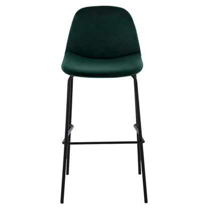 Stool Vincent Hm8579.13 Velvet Green And Metal Frame 56,5x47x106 Cm.