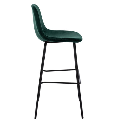 Stool Vincent Hm8579.13 Velvet Green And Metal Frame 56,5x47x106 Cm.