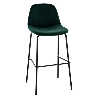 Stool Vincent Hm8579.13 Velvet Green And Metal Frame 56,5x47x106 Cm.