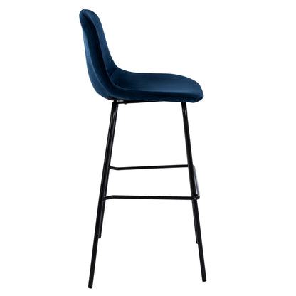 Blue Velvet Stool And Metal Frame Hm8579.18 56,5x47x106 Cm.