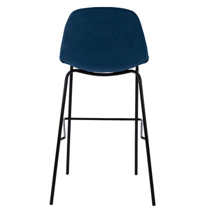 Blue Velvet Stool And Metal Frame Hm8579.18 56,5x47x106 Cm.