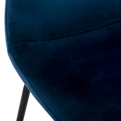 Blue Velvet Stool And Metal Frame Hm8579.18 56,5x47x106 Cm.