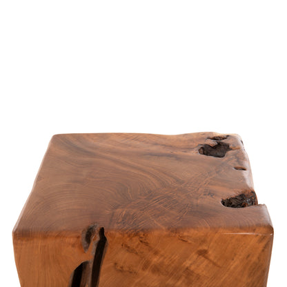 Stool Low Height Kumo Hm7893 Solid Teak Wood In Natural Color 30x30x40hcm.