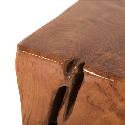 Stool Low Height Kumo Hm7893 Solid Teak Wood In Natural Color 30x30x40hcm.
