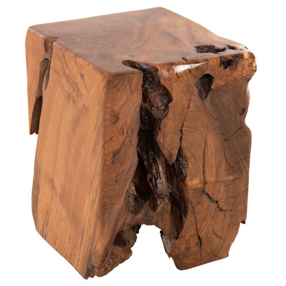 Stool Low Height Kumo Hm7893 Solid Teak Wood In Natural Color 30x30x40hcm.