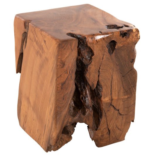 Stool Low Height Kumo Hm7893 Solid Teak Wood In Natural Color 30x30x40hcm.