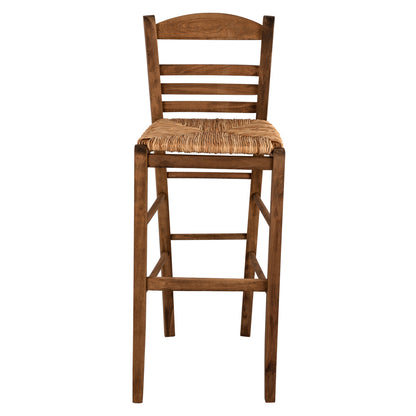 Traditional Stool With Straw Walnut Hm10377.01