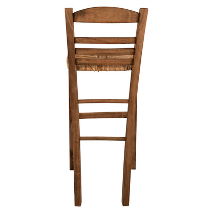 Traditional Stool With Straw Walnut Hm10377.01