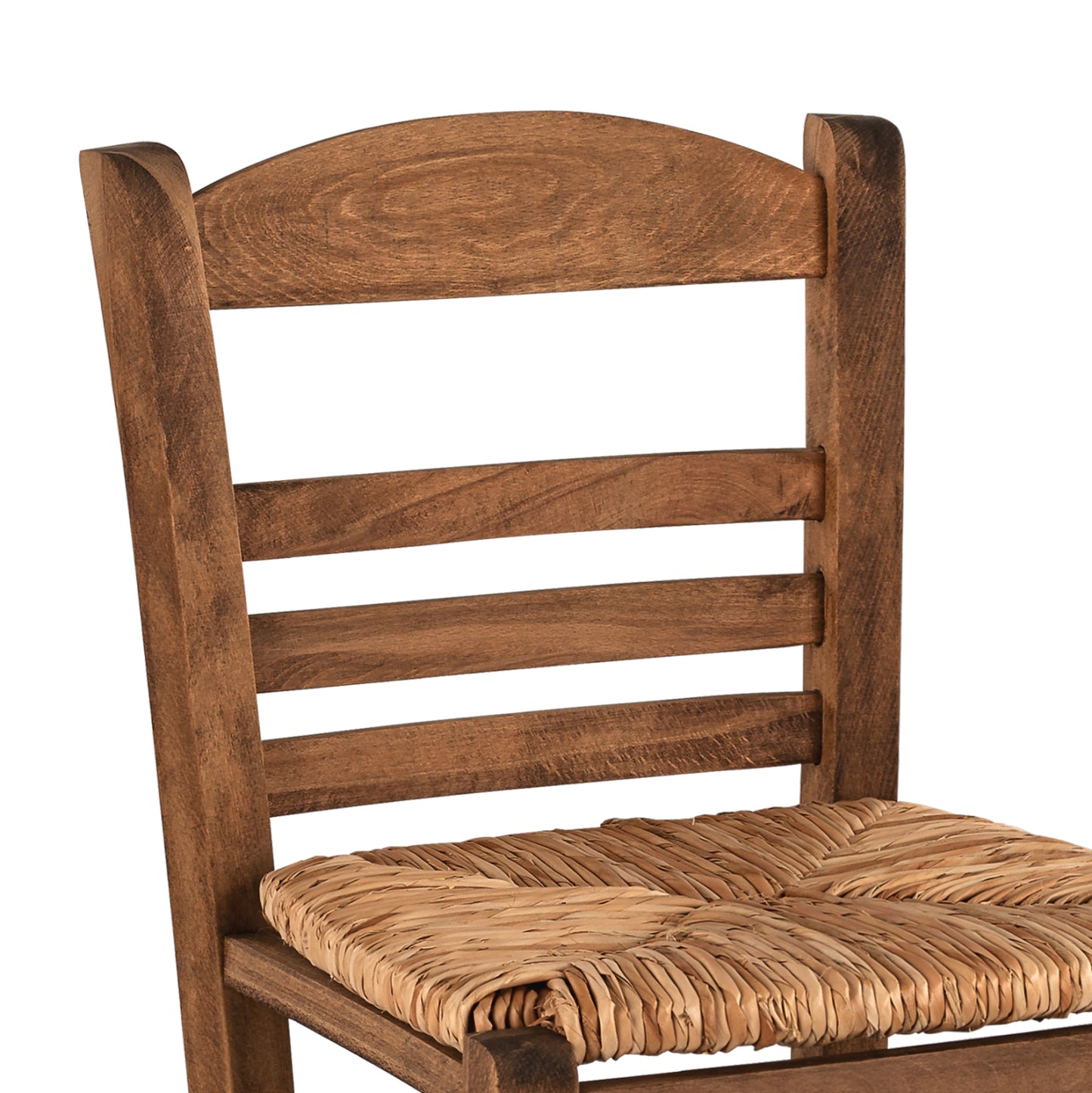Traditional Stool With Straw Walnut Hm10377.01