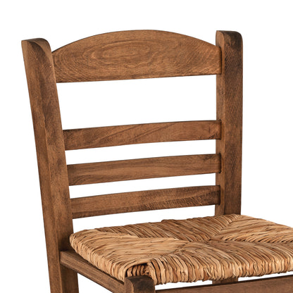 Traditional Stool With Straw Walnut Hm10377.01