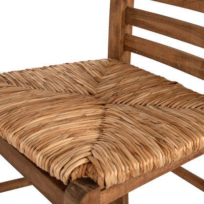 Traditional Stool With Straw Walnut Hm10377.01