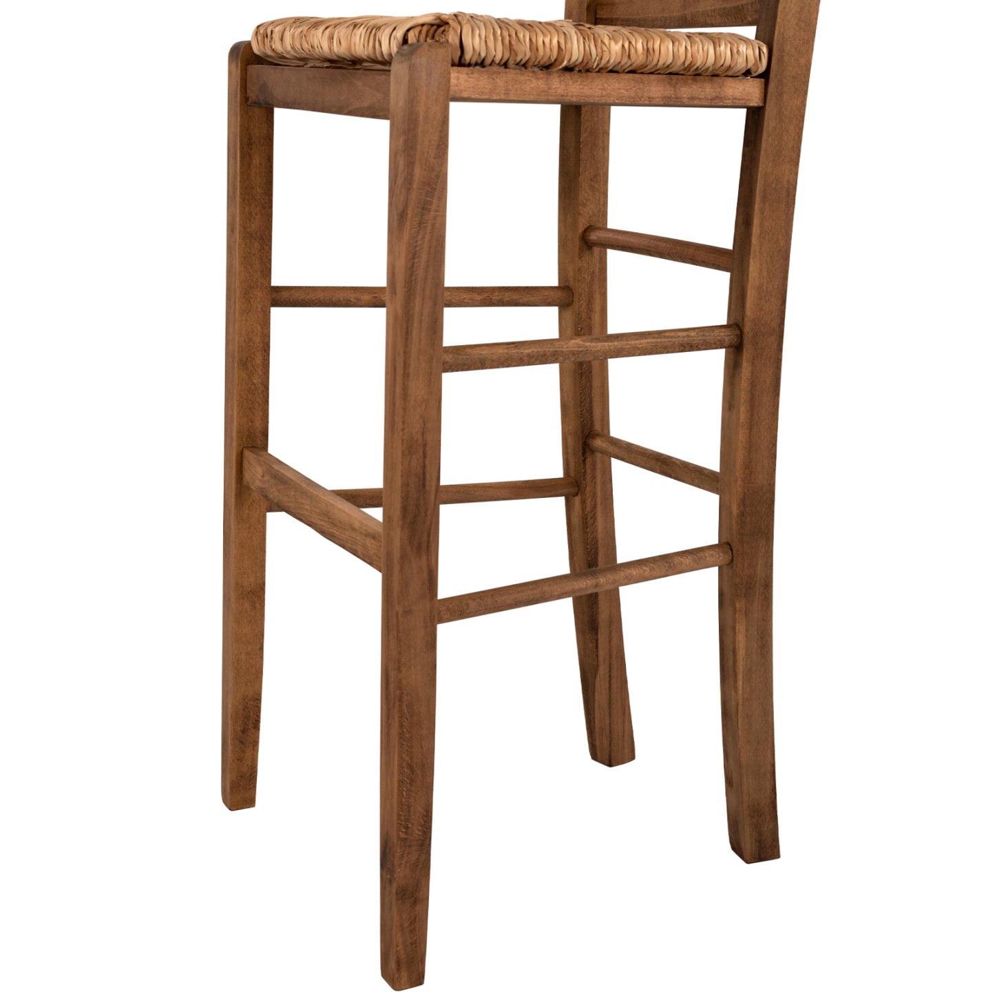 Traditional Stool With Straw Walnut Hm10377.01