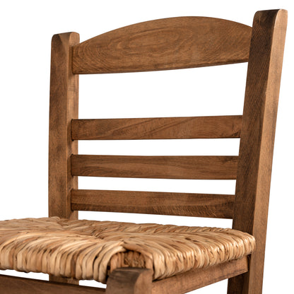 Traditional Stool With Straw Walnut Hm10377.01