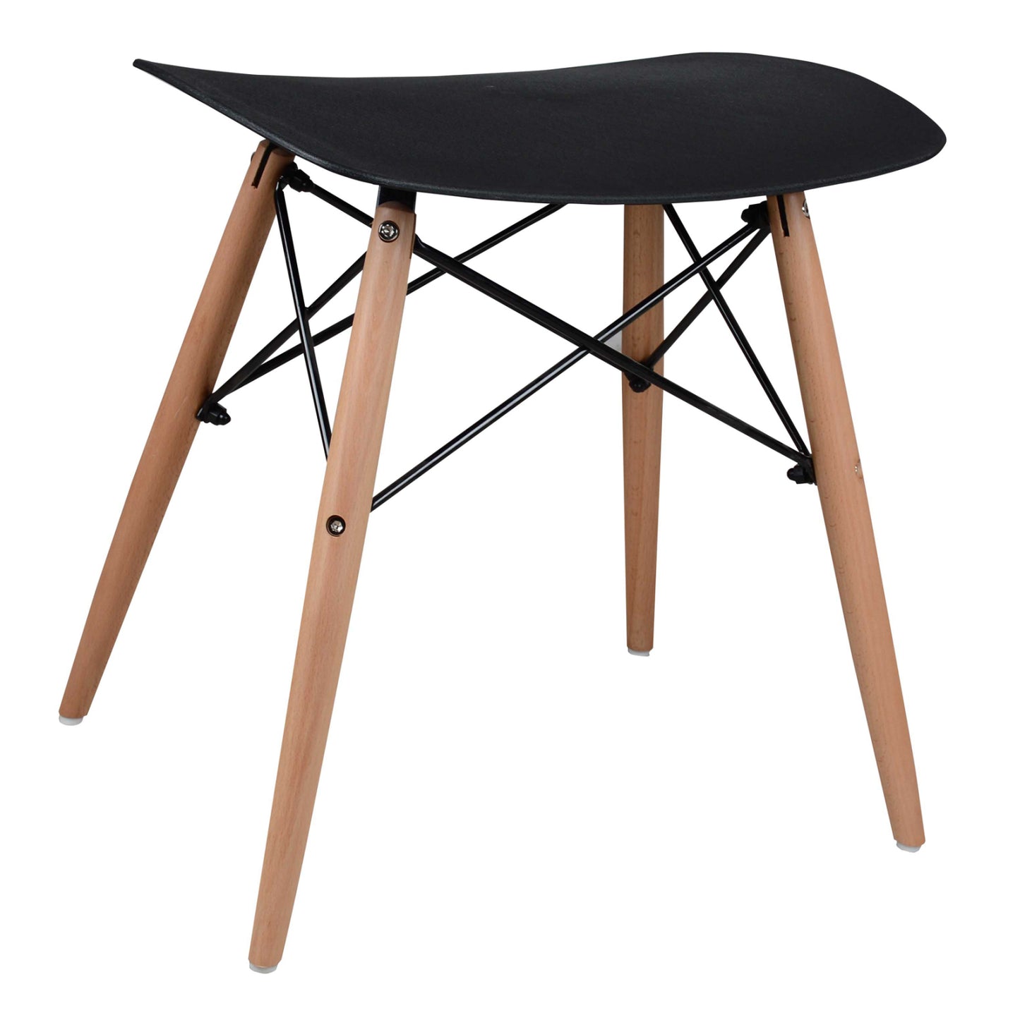 Stool Tonia Hm0109.02 Beech Wood Legs-black Polypropylene Seat 47x34.5x46.5hcm.