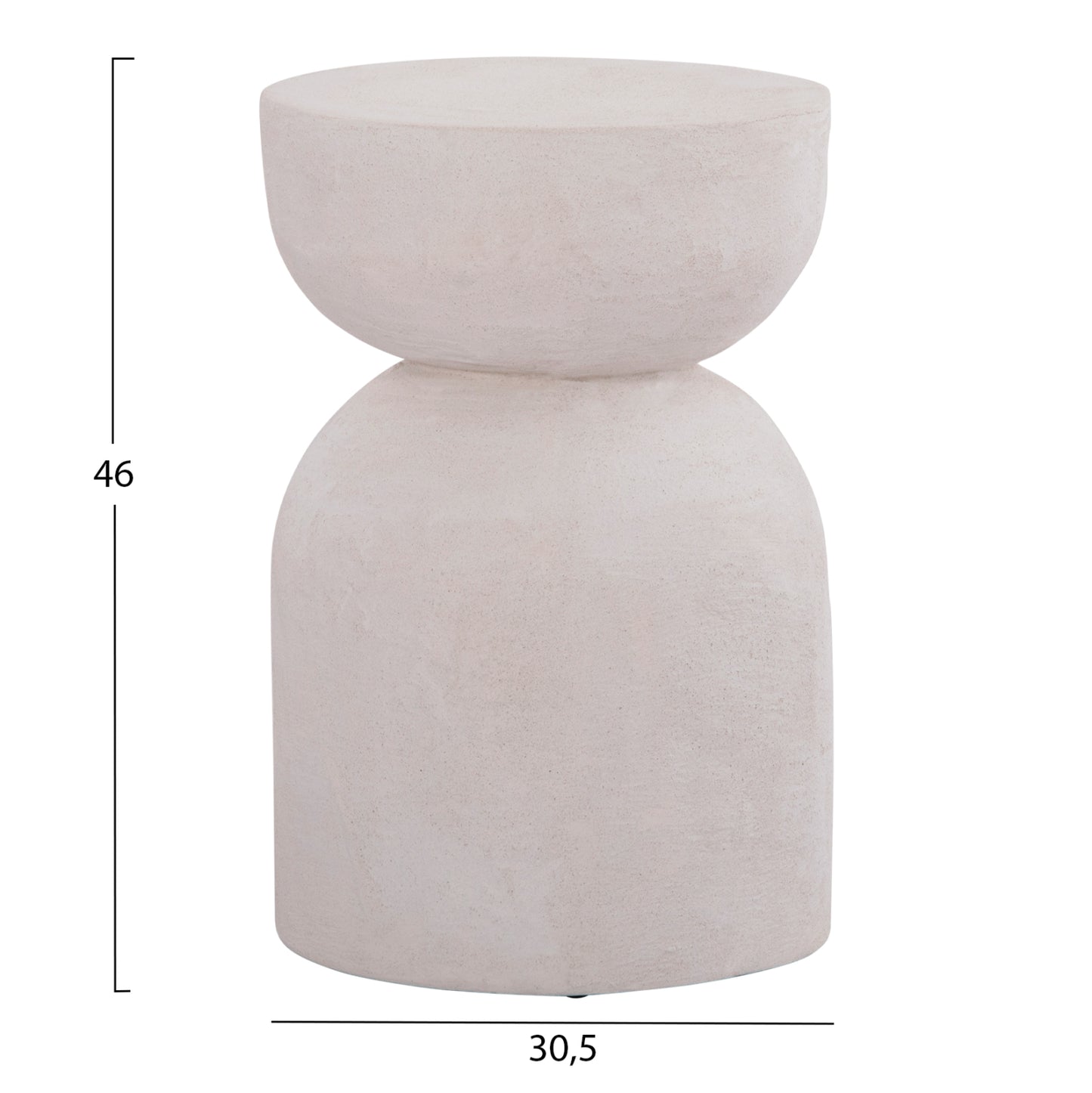 Stool Series Santorini Hm18041 Polyresin In Off White Φ30.5x46hcm.