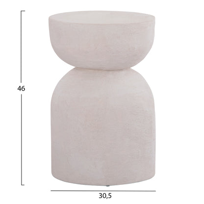 Stool Series Santorini Hm18041 Polyresin In Off White Φ30.5x46hcm.