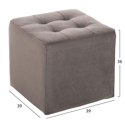 Stool Punk Hm264.11 Grey Velvet 39Χ39Χ36hcm.