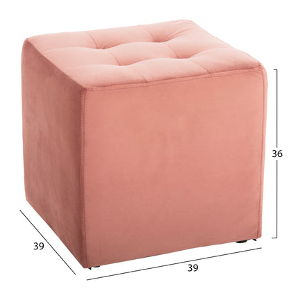 Stool Punk Hm264.12 Dusty Pink Velvet 39Χ39Χ36hcm.