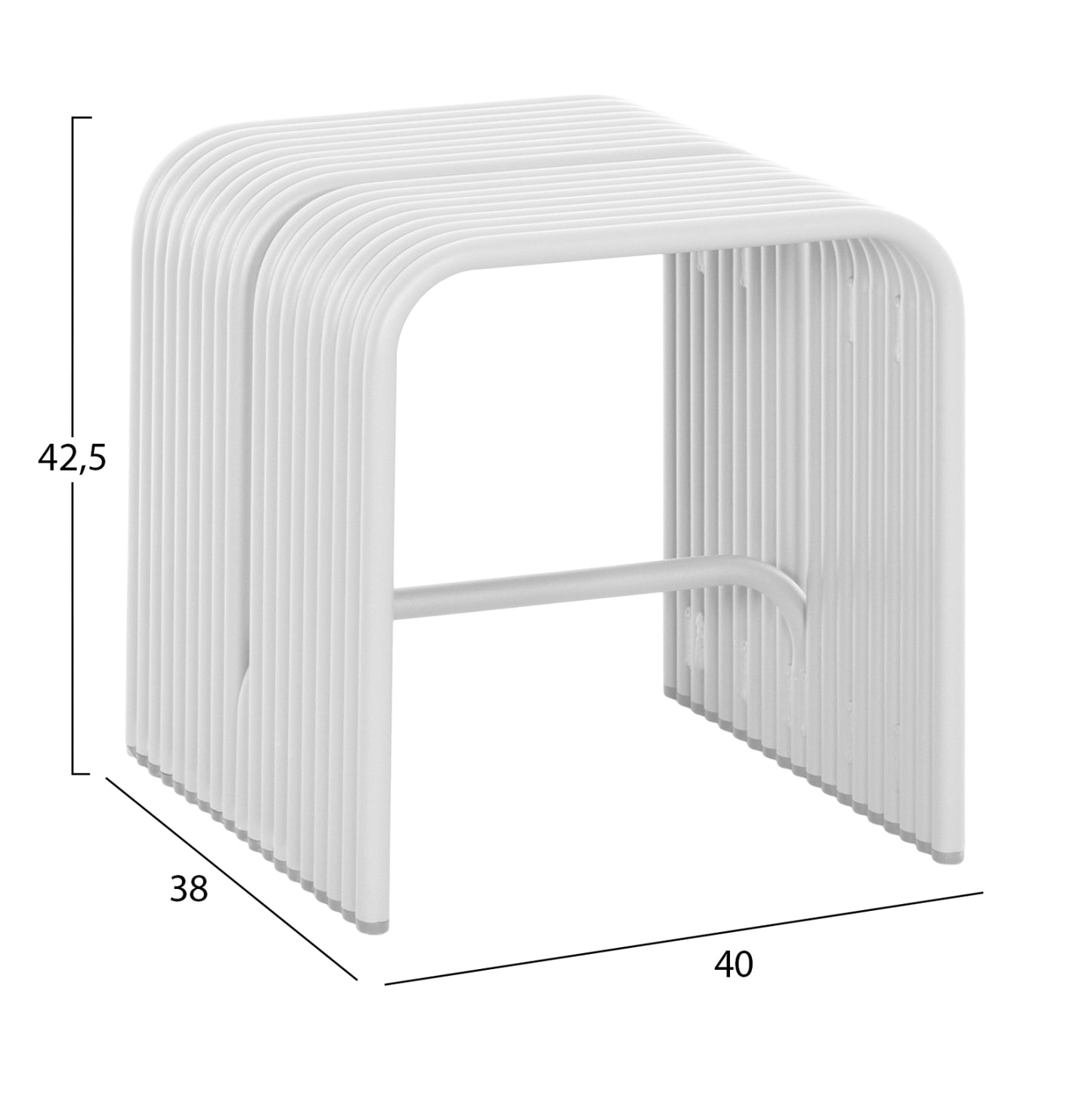 Stool Series Intrepid Hm6325.02 Aluminum In White 40x38x42.5hcm.