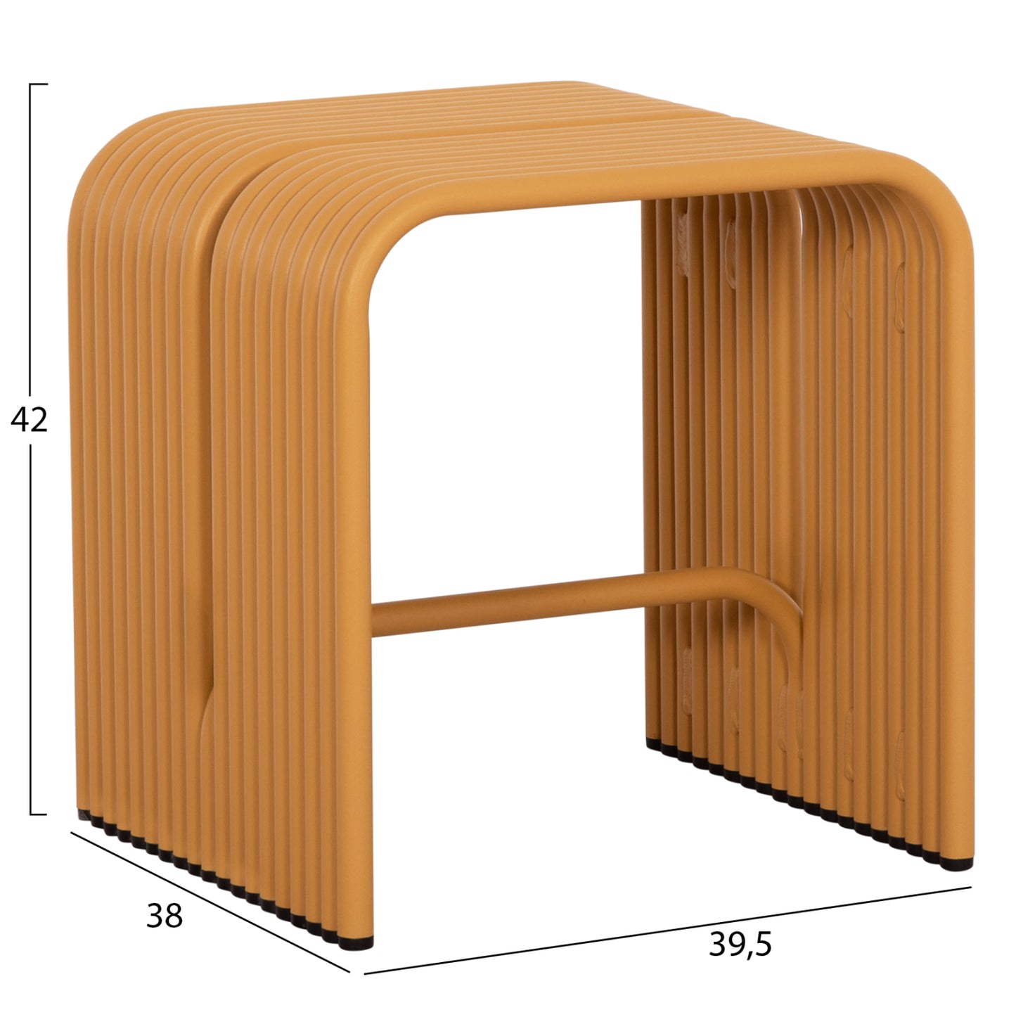 Stool Series Intrepid Hm6325.06 Aluminum In Mustard Yellow Color 40x38x42.5hcm.
