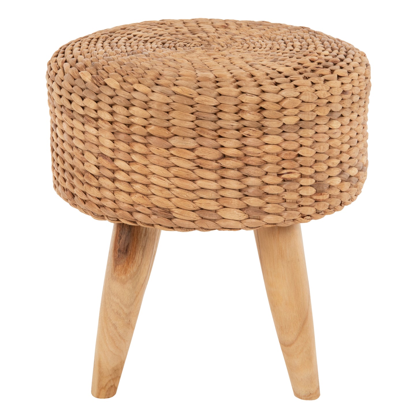 Taro Boho Woven Teak Stool - Dia43x43cm